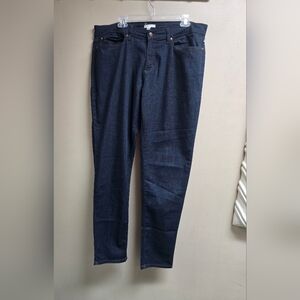 Eileen Fisher Jeans Womens Cotton Blend Dark Blue Denim Pants 5 Pocket Sz 16